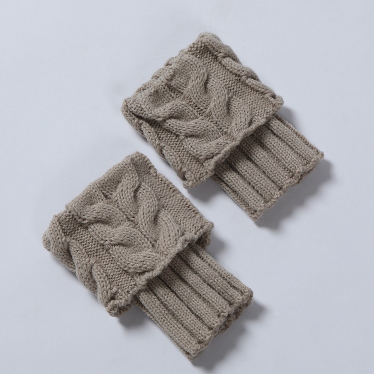 Winter Cable Knit Boot Cuffs Elastic Crochet Leg Warmer Sock Thermal Boot Topper